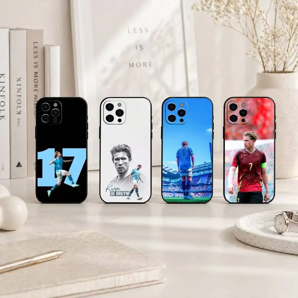 Capa de Silicone Macia para Celular do Craque de Futebol K-Kevin De Bruyne para iPhone 17 16 15 14 13 12 11 X XR Plus Pro Max Plus