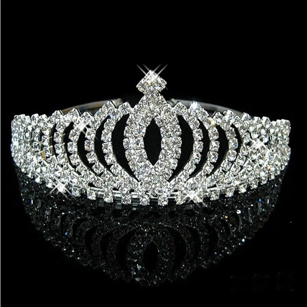 Crystal Fashion Girl with Comb Act of Role of Queen Hair Clips Hair Clasp Headband Hair Hoop Princess Diamond Crown Headwear