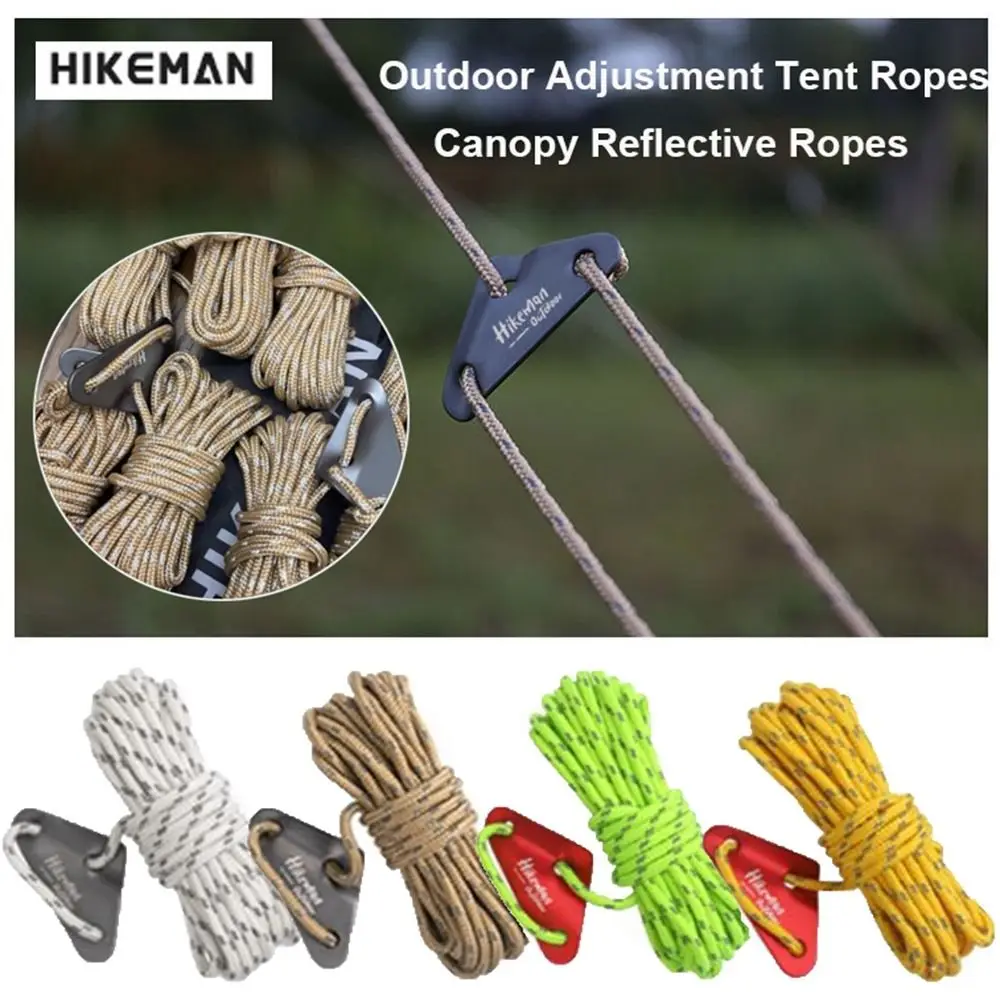 con hebillas triangulares, cuerdas de ajuste para tienda de campaña para exteriores, 4mm, 5 metros, garantiza seguridad, cuerdas reforzadas a prueba de viento, 6 colores