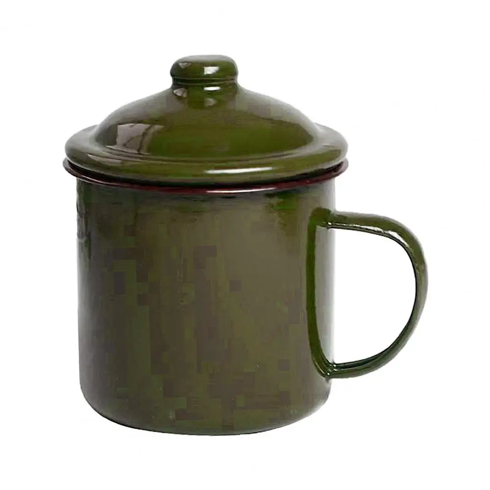 360/500/660ML Enamel Milk Cup Anti-rust Healthy Eco-friendly Retro Water Mug With Lid Household Supplies