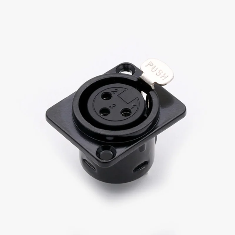 Conector hembra XLR de 3/4/5 pines para montaje en Panel, conector de Cable de micrófono, conector de Cable, conector de conector XLR Chapado en