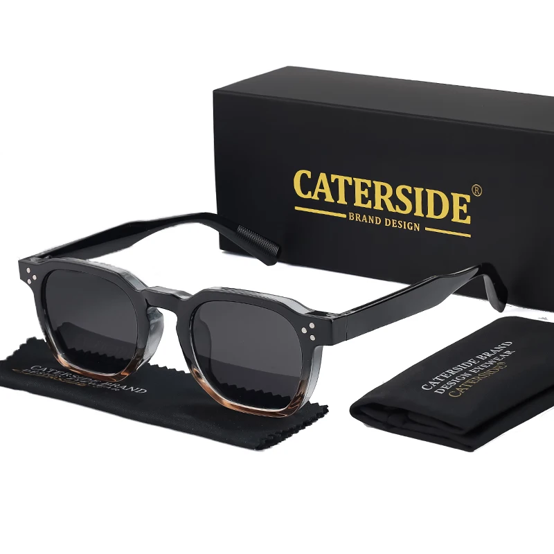 CATERSIDE Retro Quadratische Sonnenbrille für Herren, Punk-Mode Marken-Sonnenbrille für Damen, Reise- und Party-Accessoire, UV400 Sommer-Stil Lunette De Soleil – Detail 6