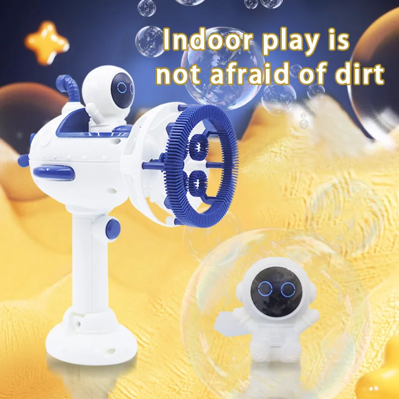 Children's fan handheld electric bubble gun bubble toy astronaut bubble machine without battery and bubble water