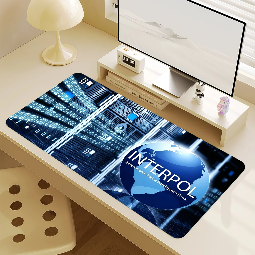Mouse Pad I-Interpol MousePad Non-slip Lockedge Logo Office Student Gaming Thickened Large Writing Cool Pad Cushion