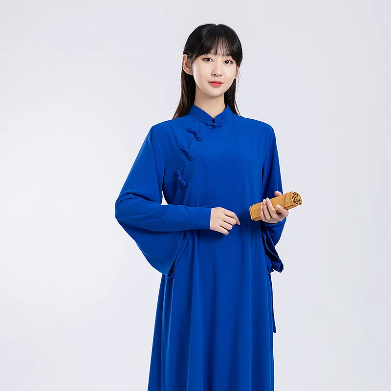 Women's Tai Chi Suit Longline Chinese Style Zen Martial Arts Performance & Training Wear
