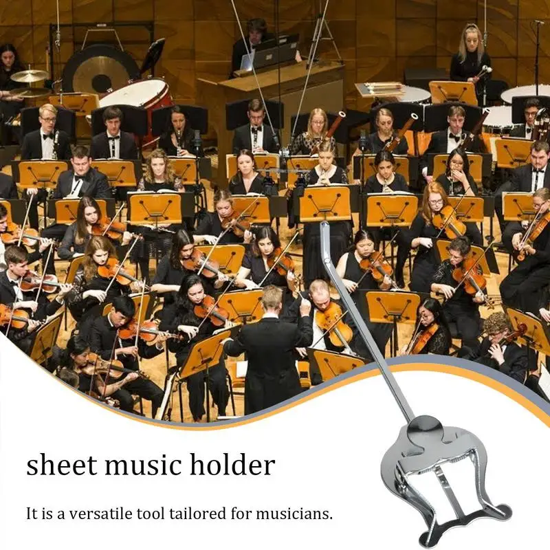 Trumpet Marching Lyre Clip Metal Sheet Music Holder Clip Portable Musical Score Stand For Concert Instrument Folder Accessories