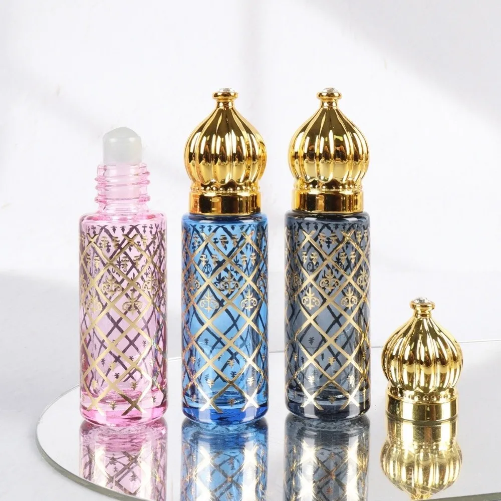 New 8ml Empty Perfume Bottle Glass Roller Ball Portable Glass Bottle Color Packaging Roll-on Bottle Perfume Making