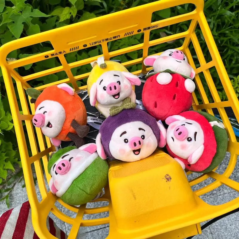 本物のかわいい豚のガスを放つフルーツカラフルぬいぐるみペンダント、ブラインドボックス、クリエイティブな漫画風ソフトぬいぐるみバッグペンダント、女の子へのサプライズギフト