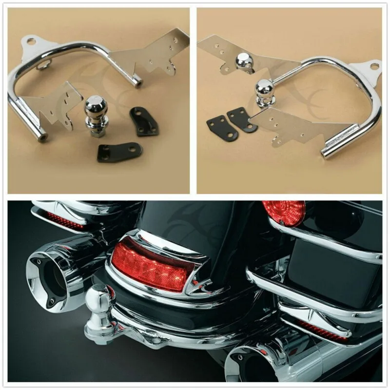 Motorcycle Chrome Trailer Hitch With Ball For Harley Touring Electra Glide FLHT FLHR FLTR Road King Tour Glide 1994-2008