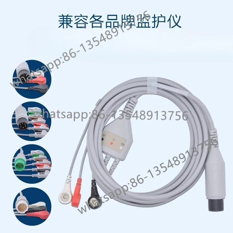 ECG accessories, monitor lead wire 6/12 pin 3/5 lead factory direct sales