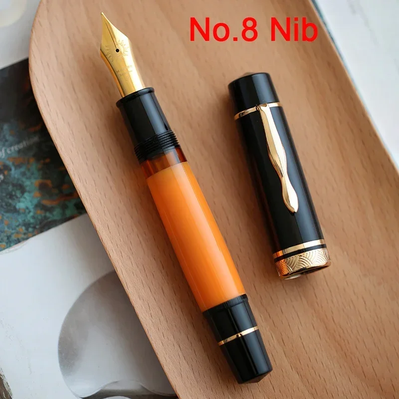 majohn p139 grande pistao filler fountain pen borracha retro toda a estrutura do pistao de cobre escrita gfit pen no6 ef f m nib novo 01