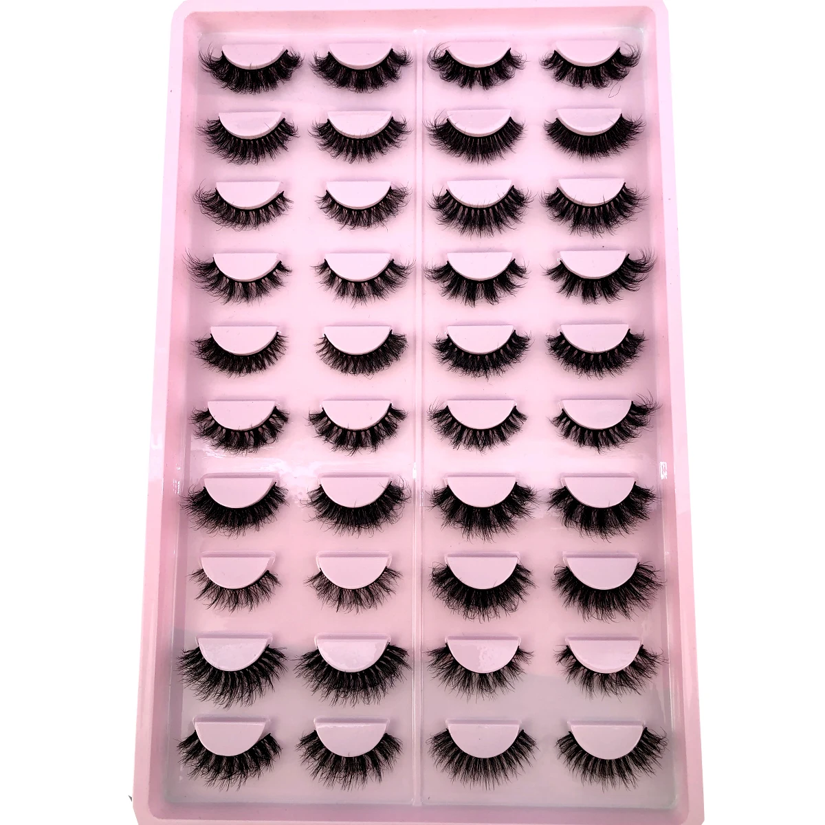 New 20 Pairs fuffly Russian Strip Lashes 3D Mink Lashes Natural Eyelashes Dramatic False Eyelashes Wholesale Eyelash Extension