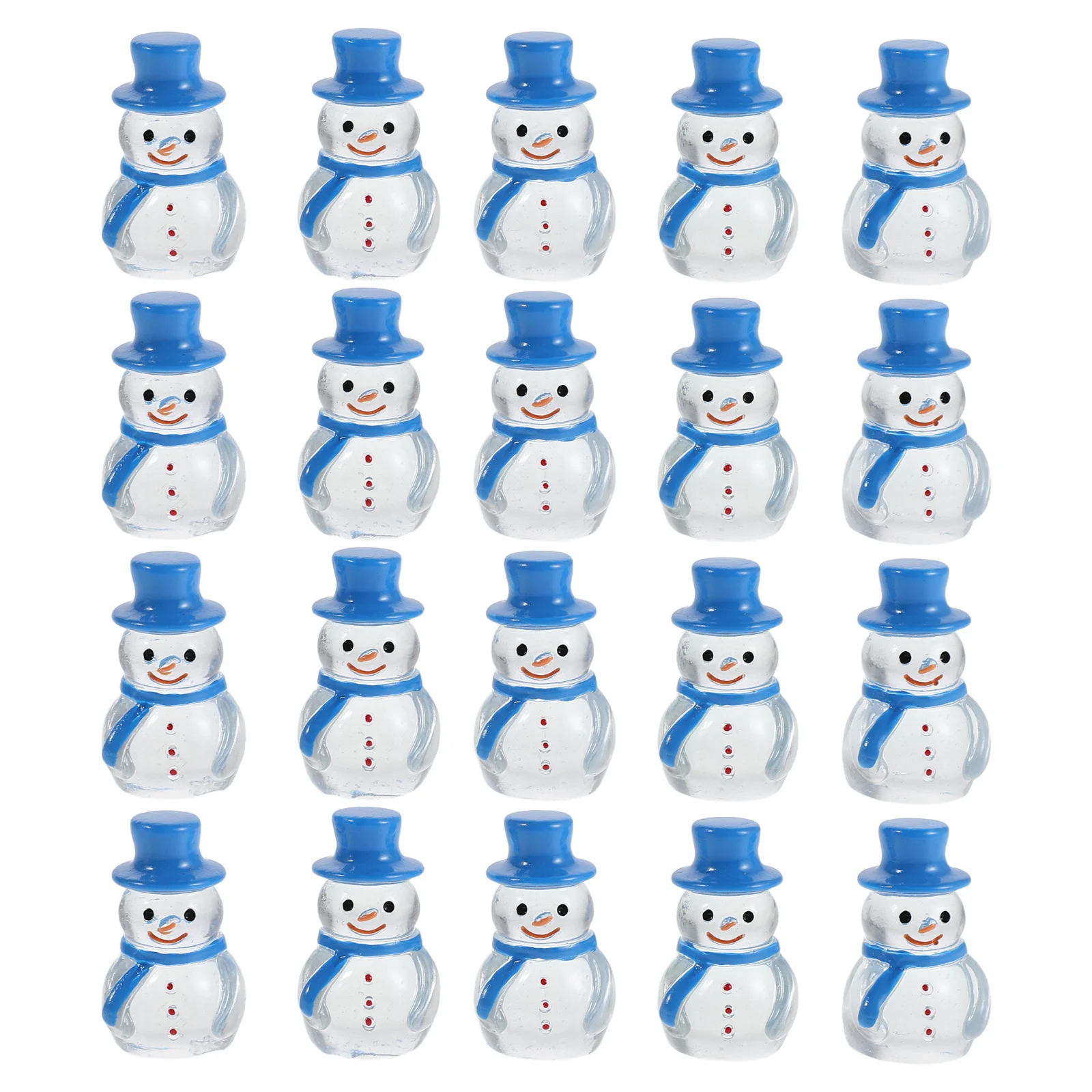 

20pcs Landscape Ornaments Resin Mini Snowman Figurines Christmas Tabletop Decor Winter Micro Scene Fairy Garden Accessories