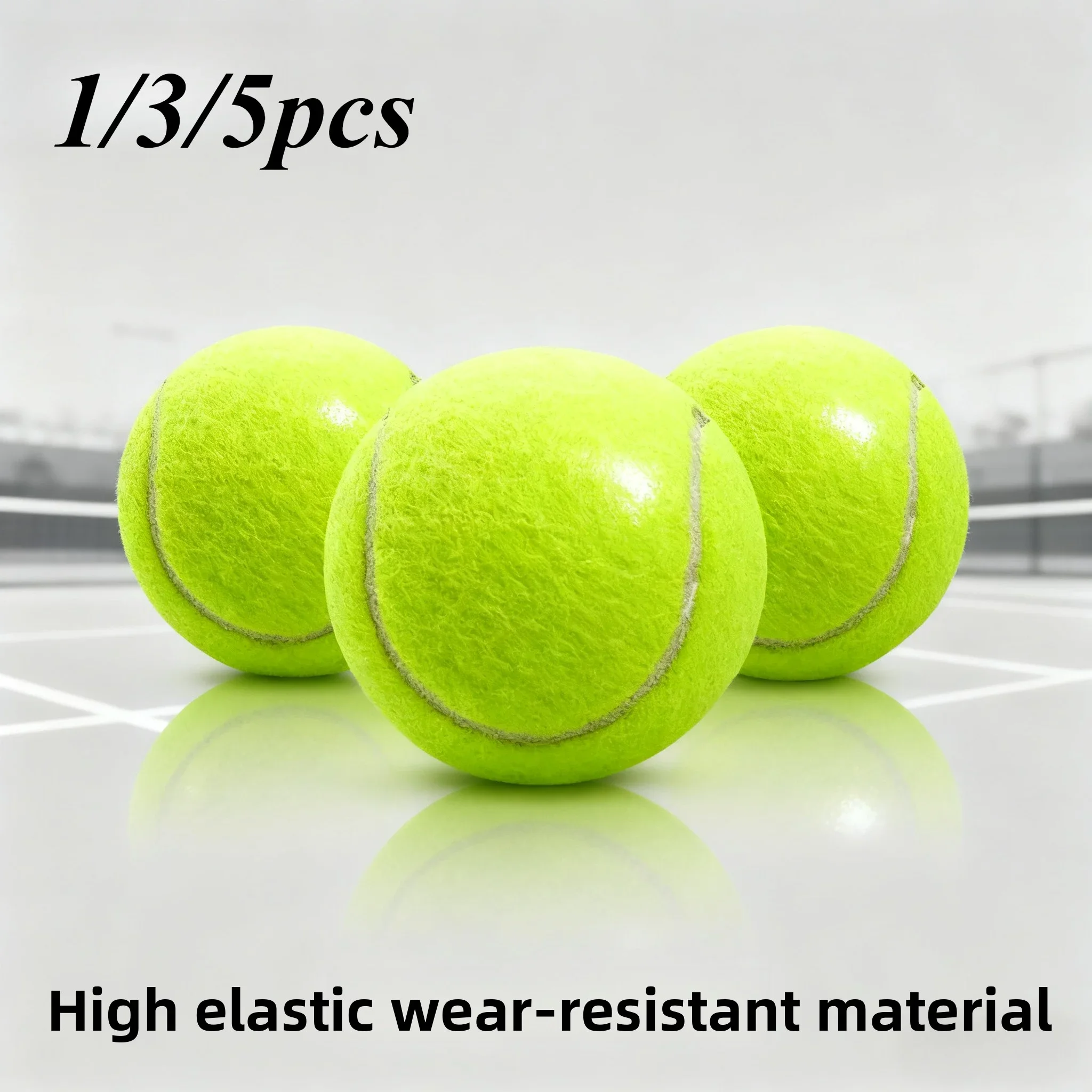 

1W1/3/5pcs High Elasticity Tennis Ball Elementary Match Training Durable Ball Fans Practice Durable Tennis Ball