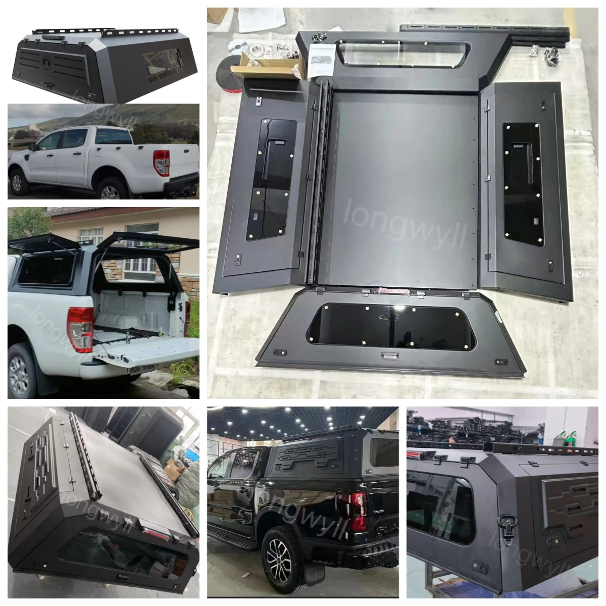 

Hard Aluminum Truck Tub Topper for Ranger Customized Land Cruiser Pickup Truck Bed Camper Shell Smart Cap Waterproof Canopy