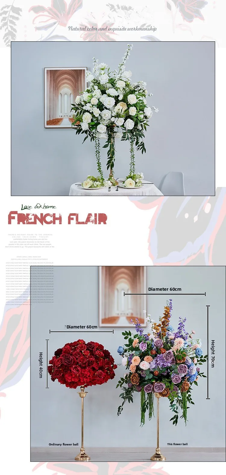 Großhandel Weißer Künstlicher Rosenstrauß DIY Hochzeitsdekoration Fotohintergrund Kunstblumen für Bankette Bankettdekoration – Detail 7