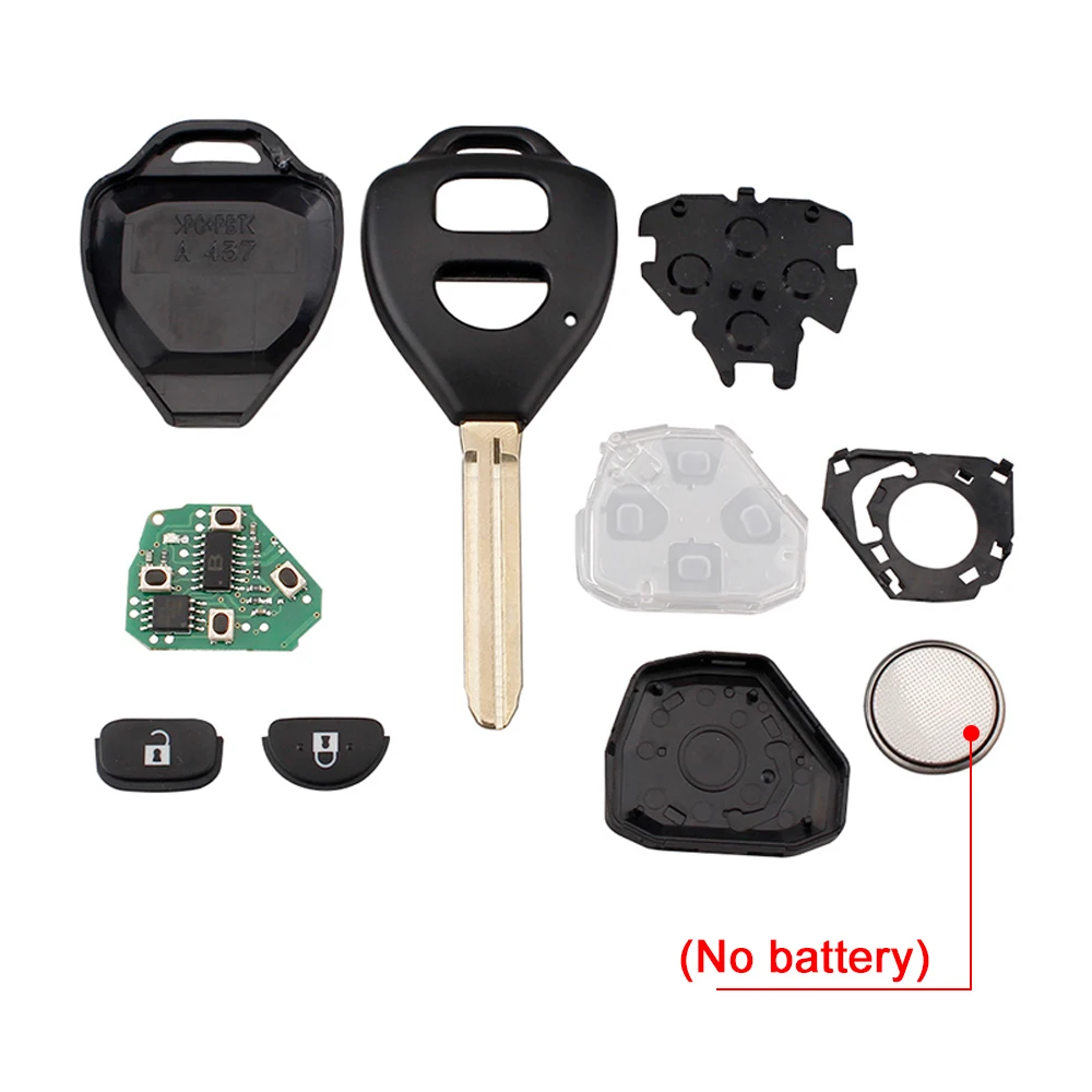 433MHz 2 Buttons Car Remote Key Fob Shell Fit for Toyota Yaris Hilux 2009-2015 Key Shell Case Cover with G Chip B41TA