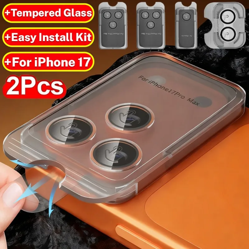 

Removable Easy Install Clear AR Lens Cap For iPhone 17 Pro Max 17Air 17Pro Max Dust Free Camera Protector Tempered Glass Film