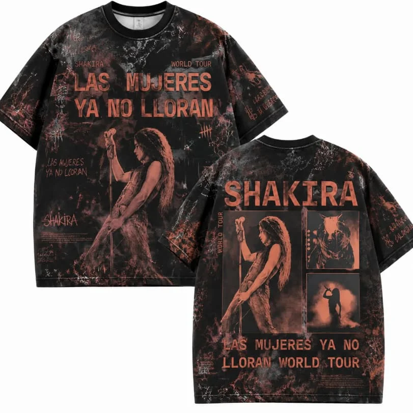 Colombian Latin Queen Shakira Trendy Fashion Men's Short-Sleeved Universal Men Women Commemorative T-Shirt  Family Matching