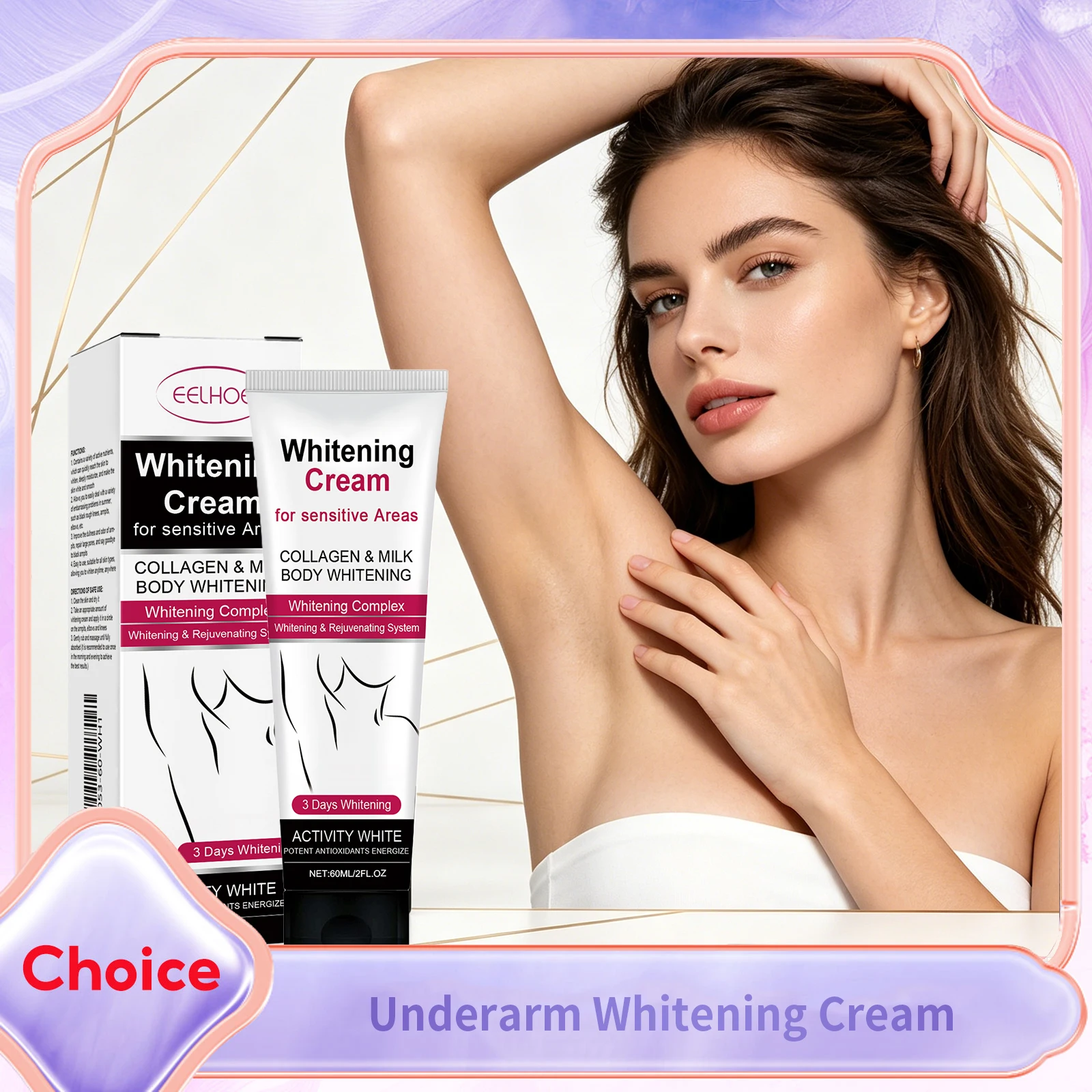 Vitamin C Underarm Whitening Cream Armpit Bleaching Knee Butt Brighten Remove Thigh Joint Dark Dullness Moisturizies Body Lotion