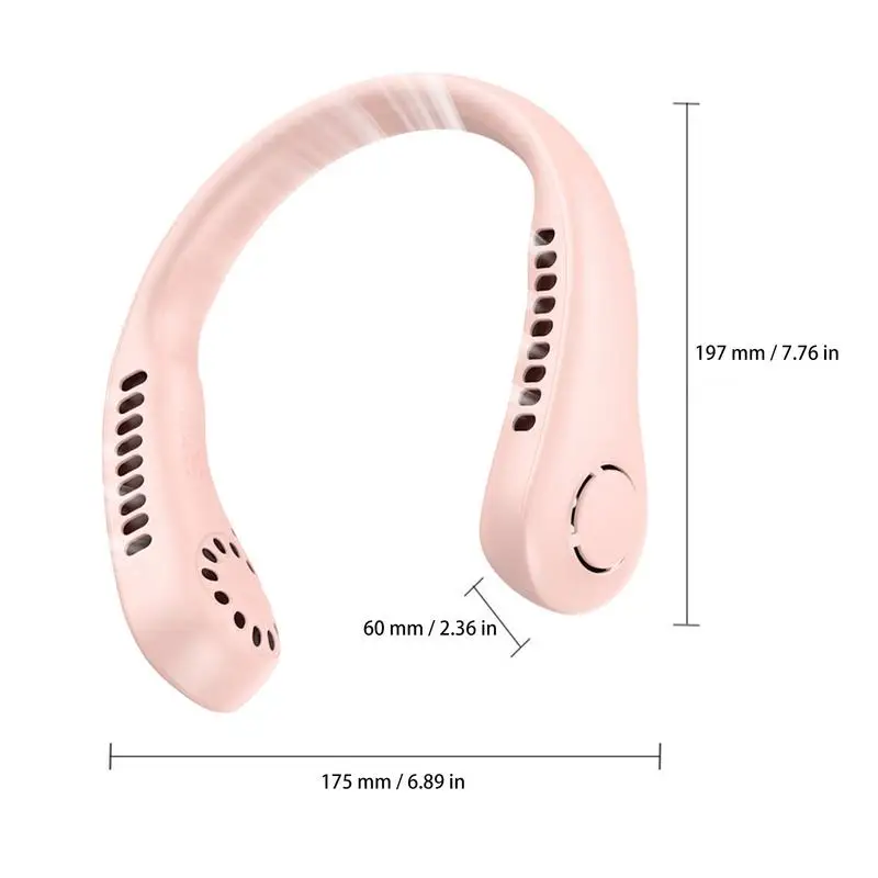 مروحة الرقبة المحمولة مروحة كهربائية لاسلكية صغيرة خالية من الشفرة USB قابلة للشحن مروحة التبريد حول الرقبة مروحة للرياضة في الهواء الطلق السفر