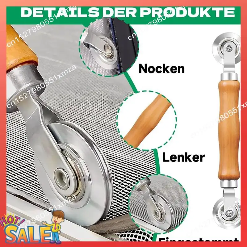 

ABCL Набор для ремонта мухового экрана, инструмент, уплотнительный ролик с двойным колесом и деревянной ручкой, резиновая трубопроводка, крючок для удаления ленты, зажим, 4 шт.