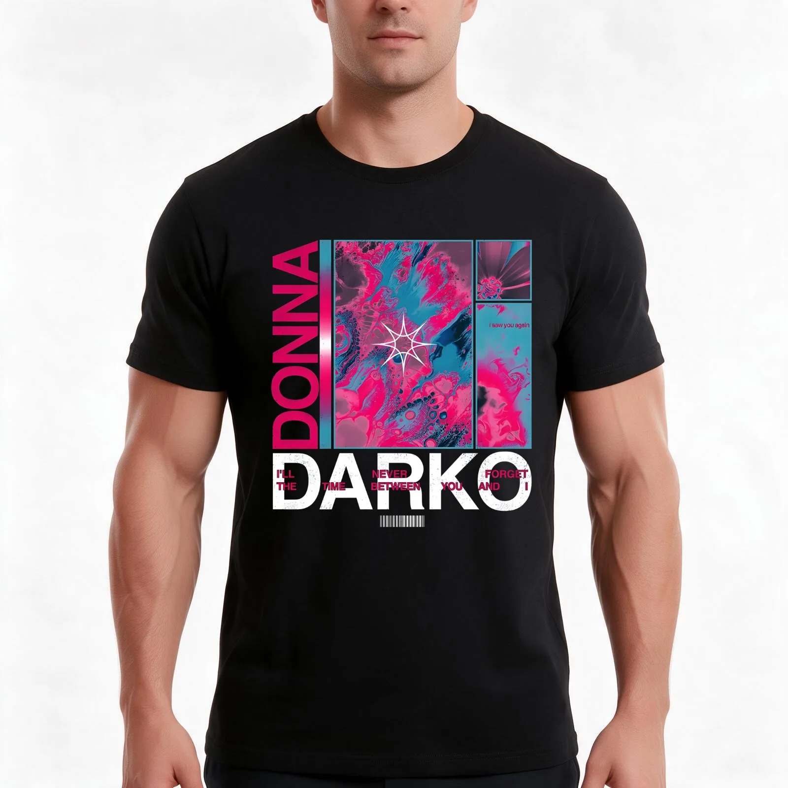 darko us funny T-Shirt Summer Casual Cotton Tee Oversized Streetwear Tops Vintage Graphic Print Loose Fit Short Sleeve