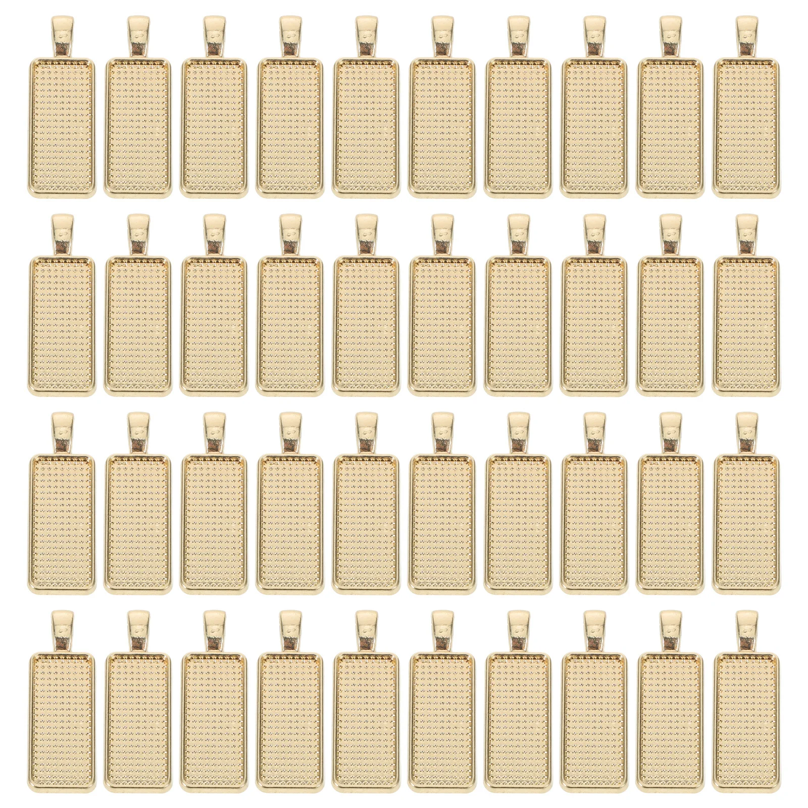 50pcs Rectangle Alloy Bezel Blanks For Diy Resin Pendant Uv Resin Bezel Rectangle Making Craft Keychain Jewelry Findings