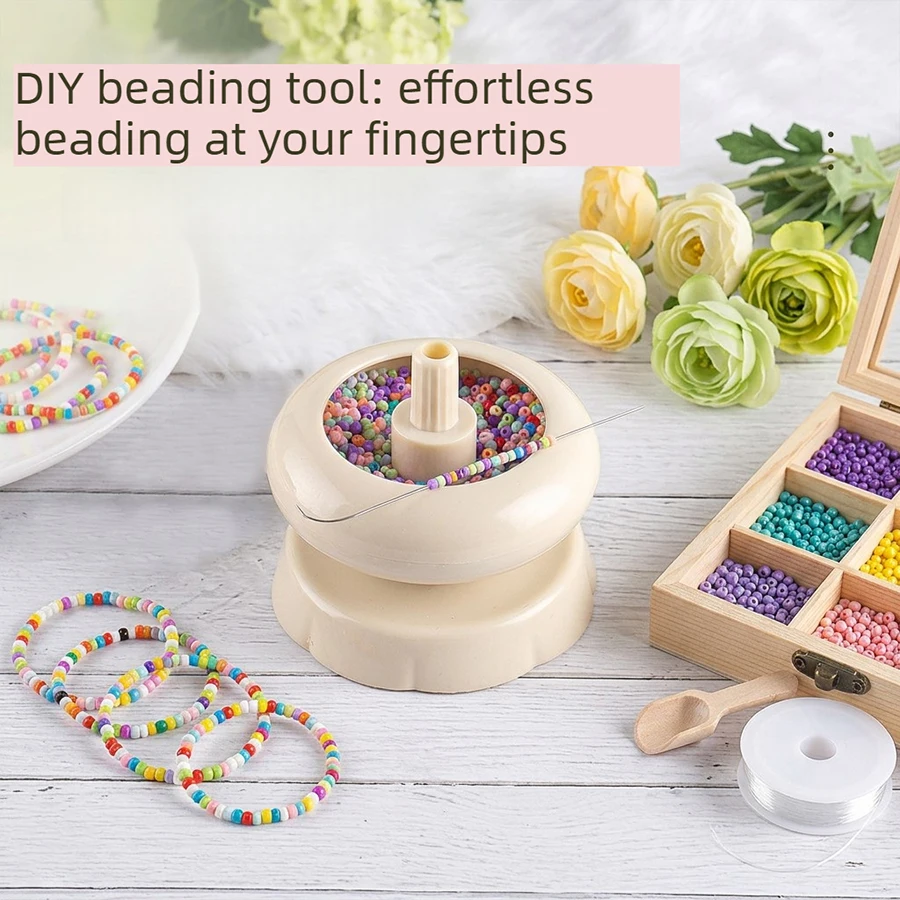

Bead Spinner, DIY Quick Beading Bead Bowl Effortless Rotating Clay Bead Spinner, Beading Supplies for Making Waist, Bracelets,