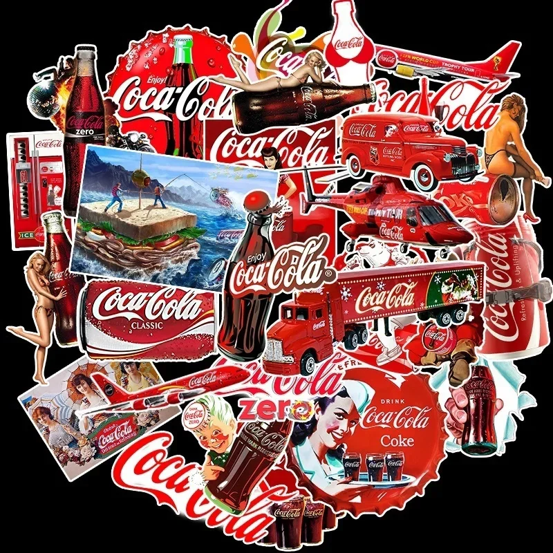 10/25/50 PCS Color Vintage Coke Bottle Stickers Personalized Decoration Luggage Compartment Notebook Waterproof Decals Stickers