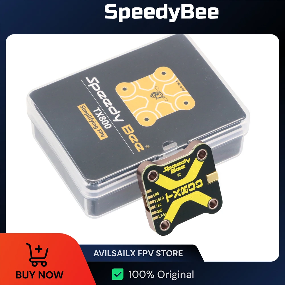 

SpeedyBee TX800 VTX 5.8G 48CH PitMode 25mW/200mW/400mW/800mW Output Long Range Transmitter Tramp Support for RC FPV Racing Drone
