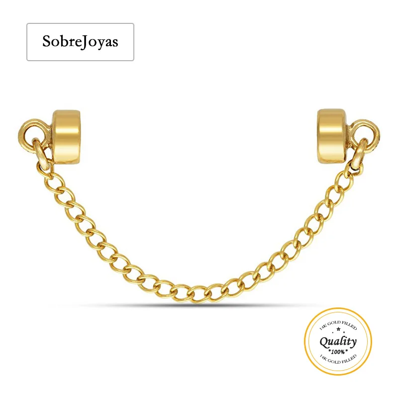 14K Gold Filled Safety Chain with Magnetic Clasp Bracelet Buckle DIY Jewelry Accessories No fading, no allergy