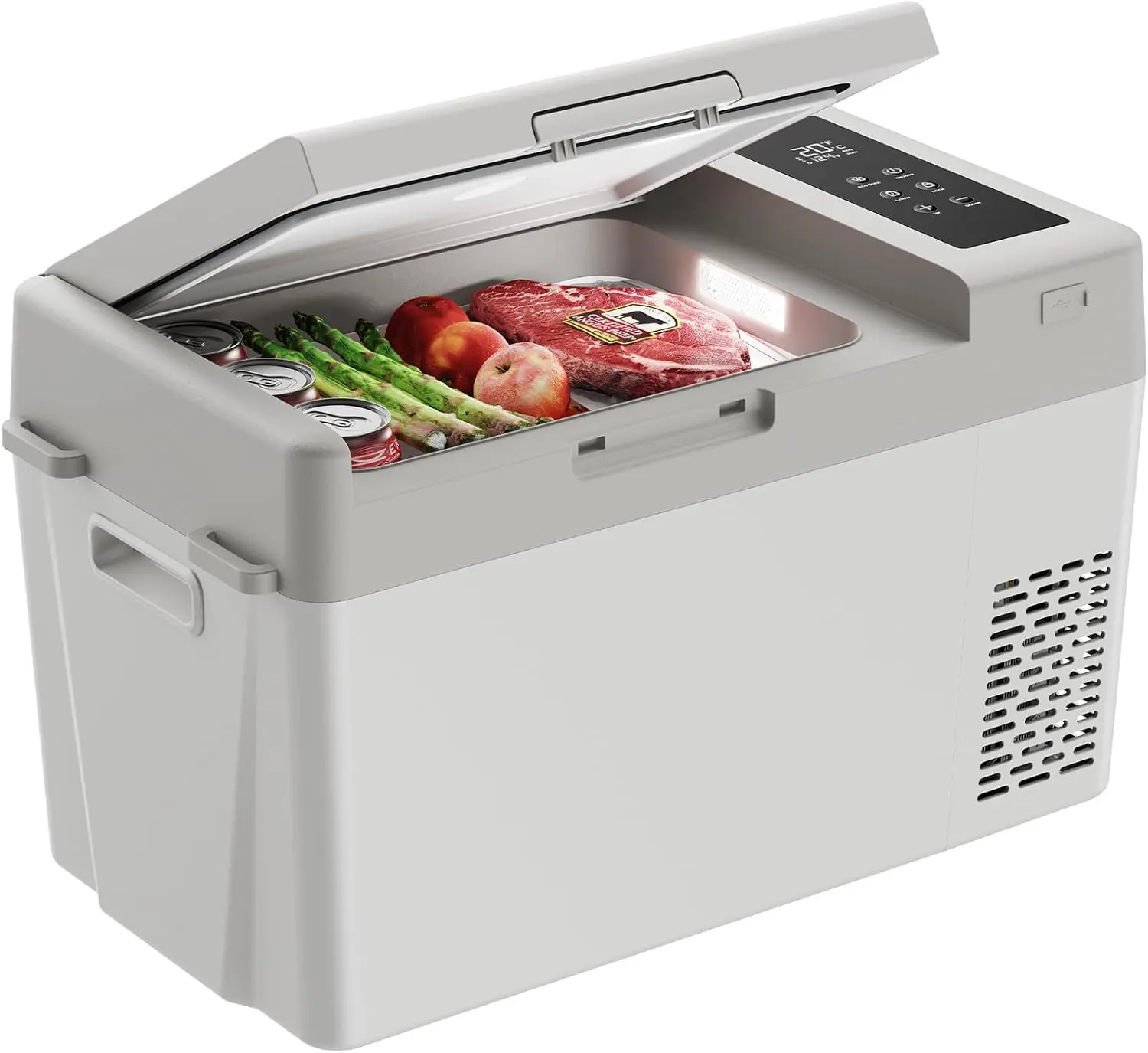 

12V Car Fridge 25QT Portable Freezer -4°F to 68°F, Compressor Cooler for Camping Travel Truck RV Home, Efficient Cooling & ECO M