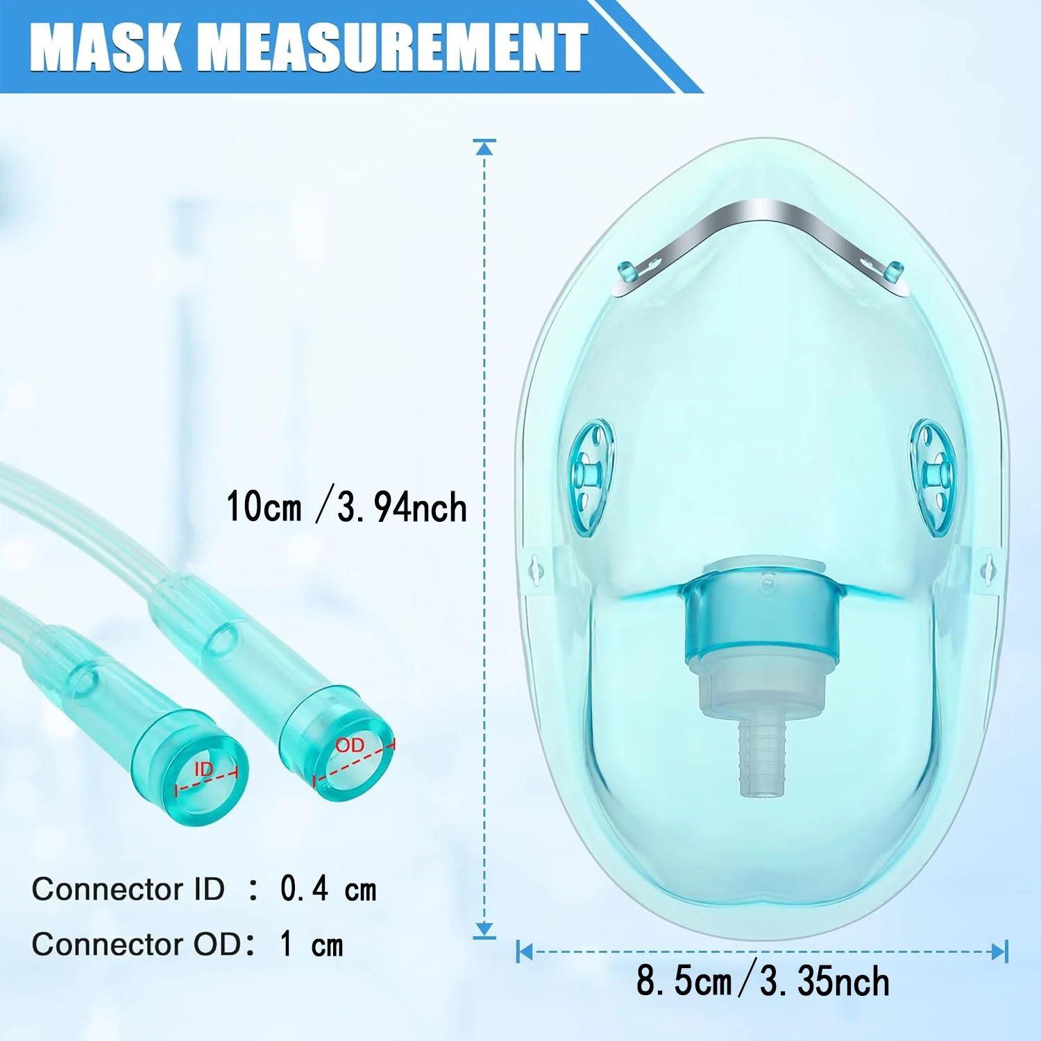 

Oxygen Mask Tubing and Adjustable Elastic Strap, Adult Oxygen Mask with Tubing, Breathing Masks for Face Adult