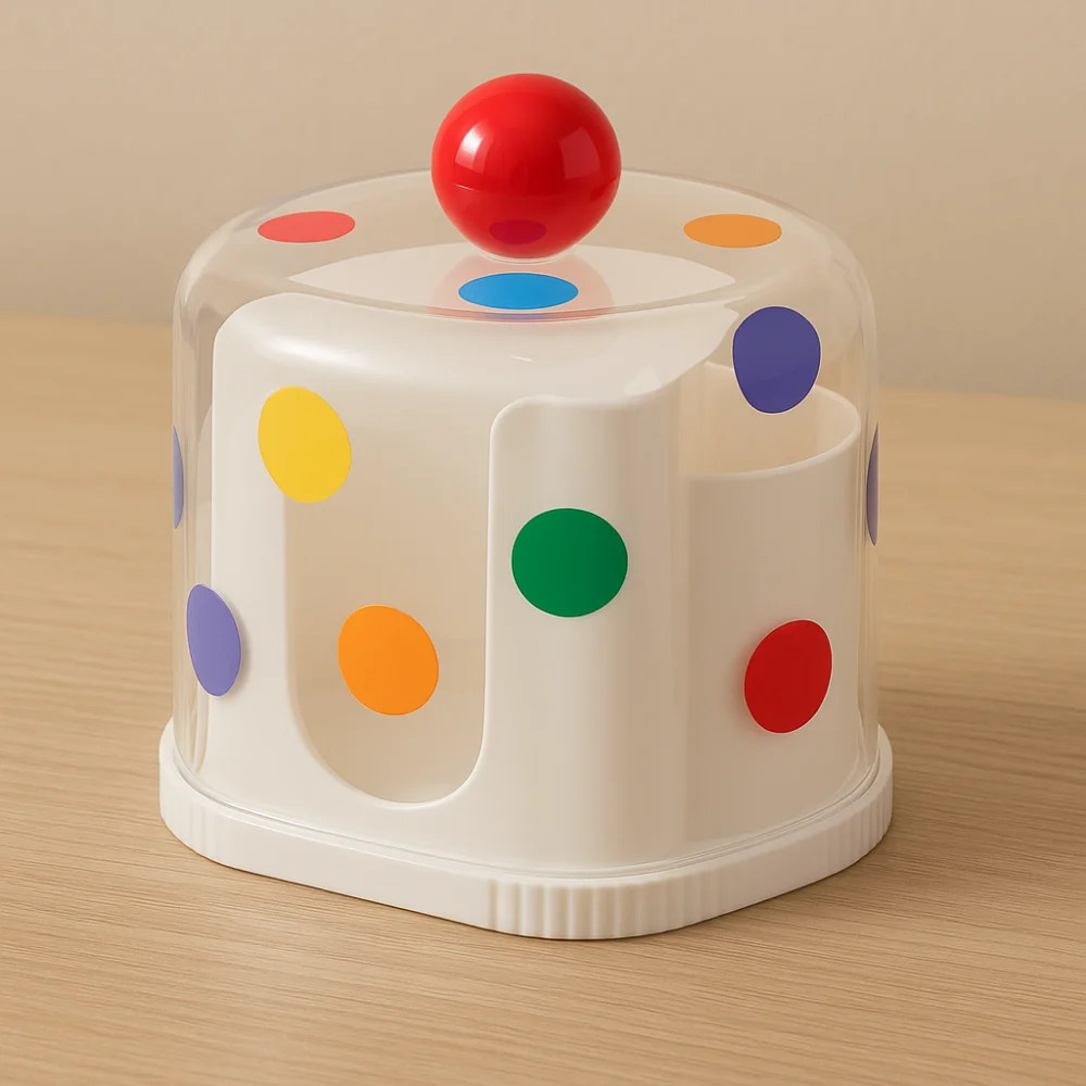 

Large Capacity Cotton Ball Holder Transparent Decorative Home Storage Shelf with Stickers Dustproof Cosmetic Storage Case