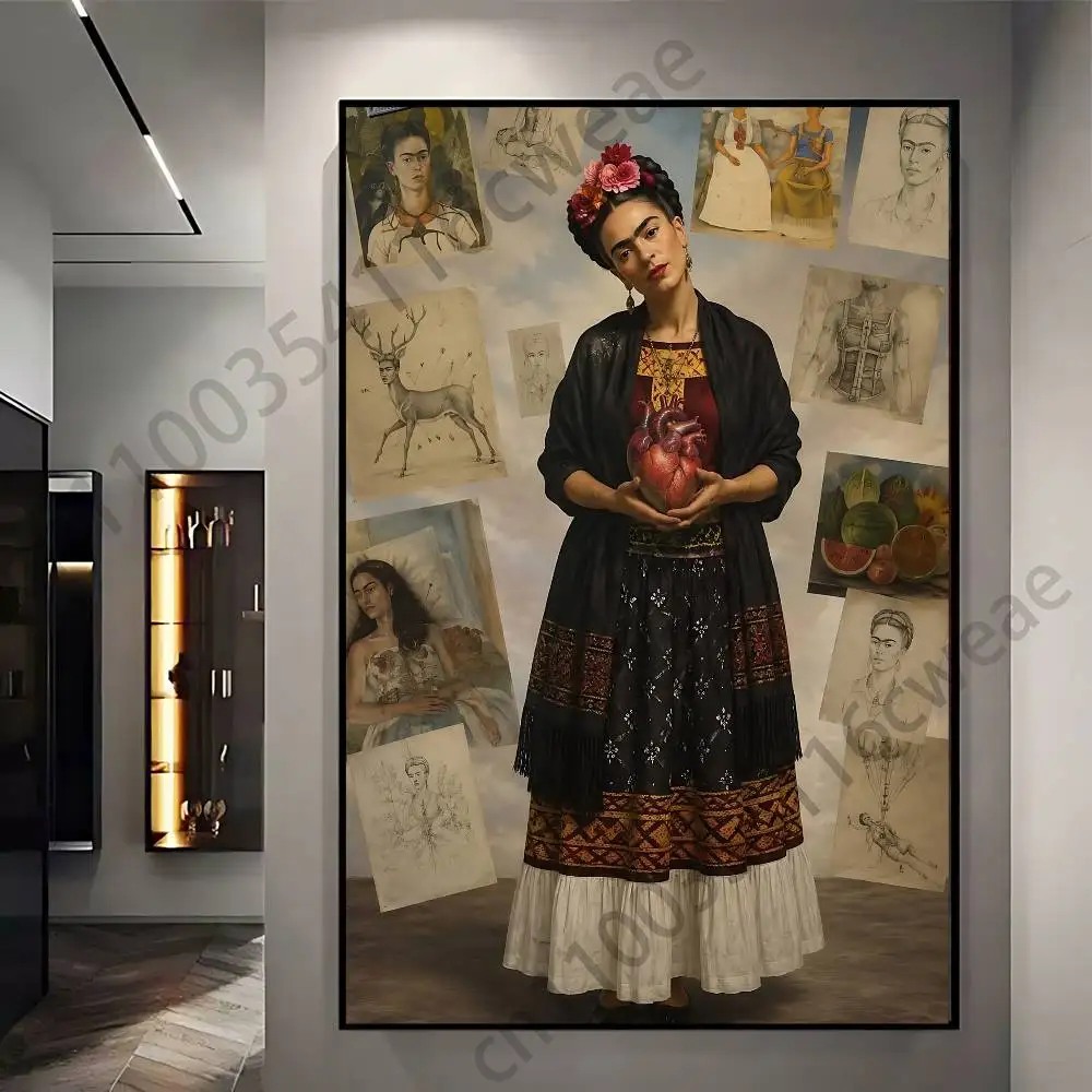 Fashion F-FridaS-S K-Kahlo Wall Art Poster Print Wall Decor for Living Room Bedroom Home