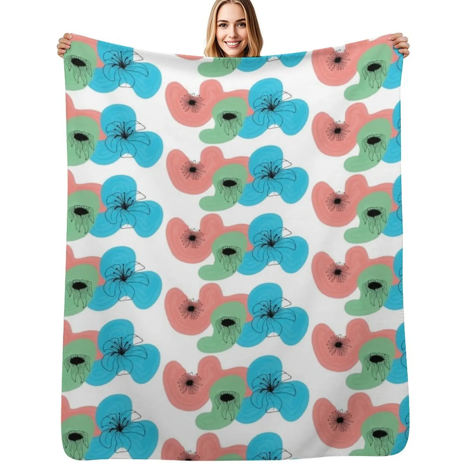 Power Puff Flowers Throw Blanket Luxury Brand Summer Beddings Weighted Single Decorative Throw valentine gift ideas Blankets