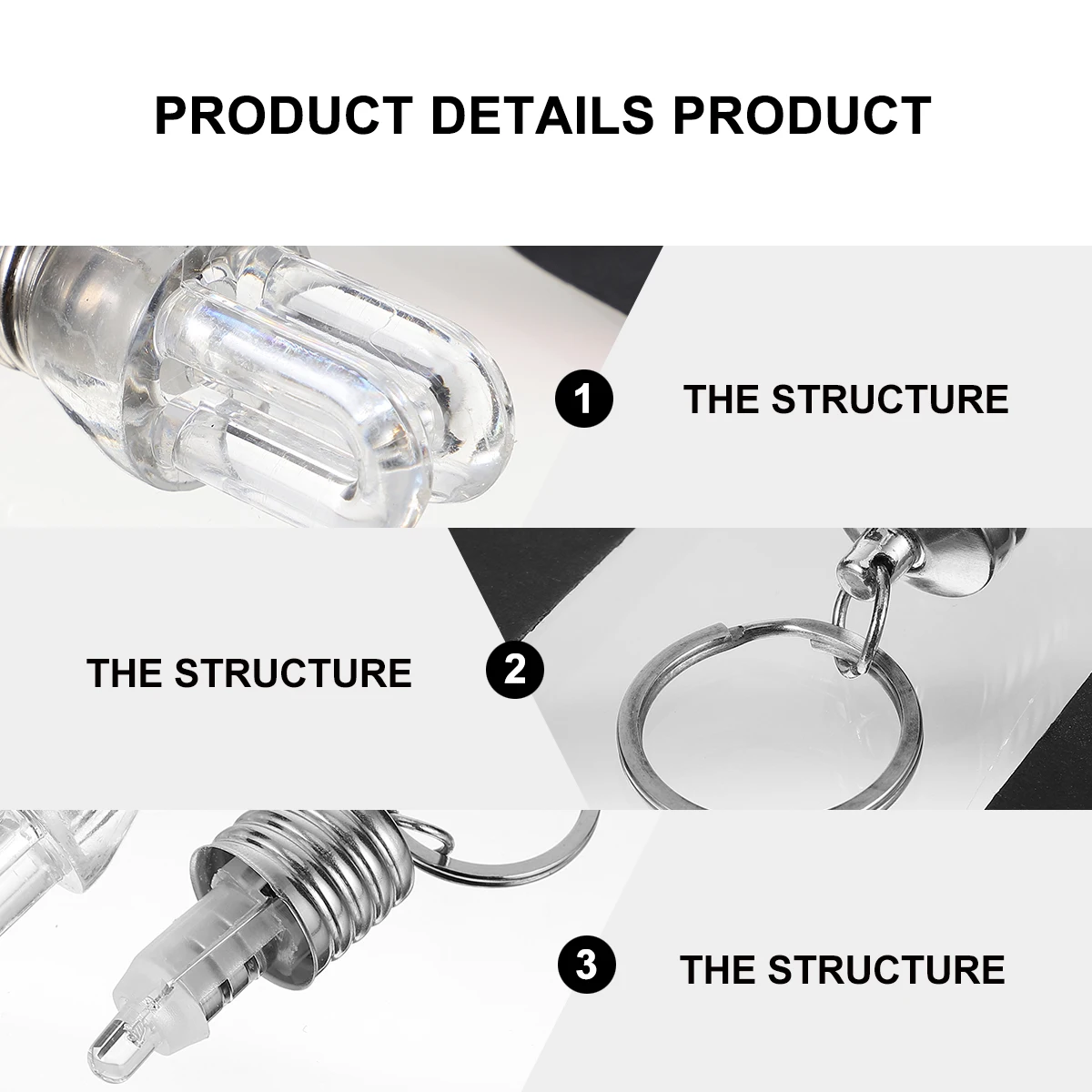 

10 Pcs Acrylic Transparent Key Light Chain Night Bulb Keyring Lamp Keychain Decor Key Ring Holder Pendant
