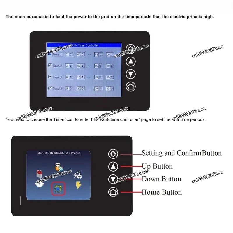 2000W Solar Grid-connected Inverter 45-90V with Anti-countercurrent Connection Battery Grid-connected Time Control Function