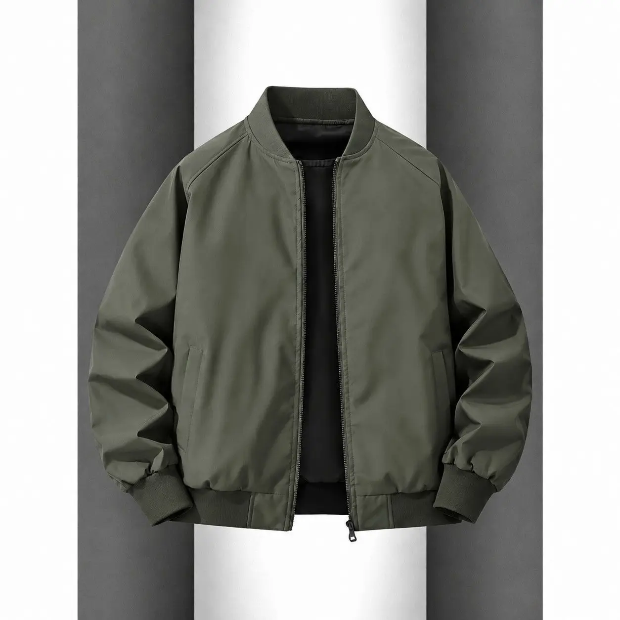 American Style Pilot Jacket Men's Autumn Thickened Fleece Lined Comfortable Baseball Style Retro Workwear Outerwear