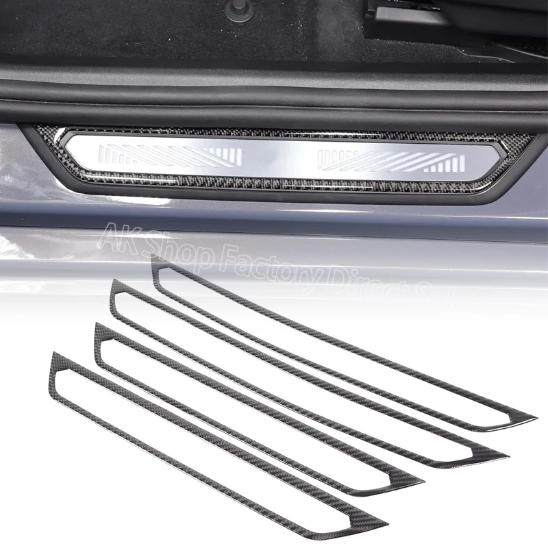 For BMW 5 Series G60 2024+ Soft Carbon Fiber Car Exterior Door Sill Strip Decorative Sticker Protection Car Interior Accessories