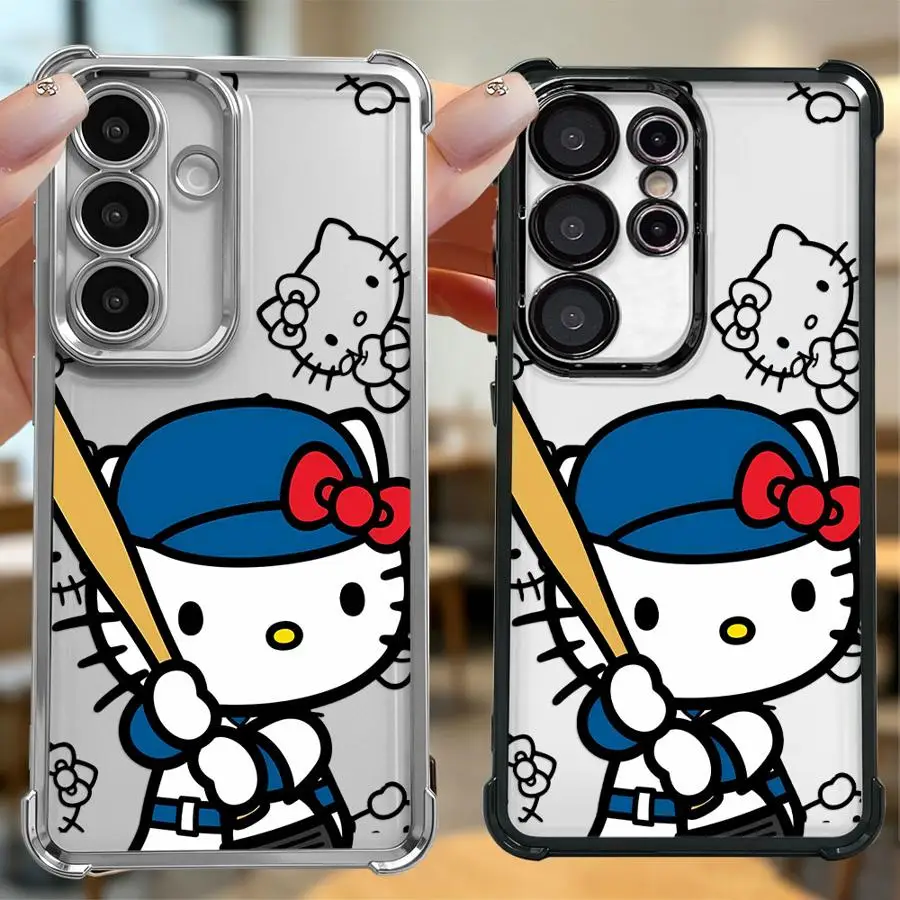 Hello K-Kitty Sanrio Cute Soft Phone Cover Case for Samsung Galaxy S26 Ultra Note 20 S23 Plus S25 Edge S22 S21 S24 S20 FE