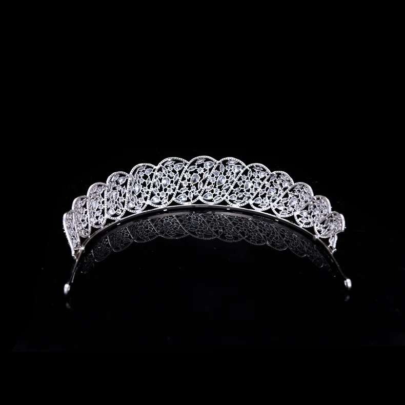 Platinum/ 24K Gold Plated Luxury Zircon Crowns Bridal Hair Accessories Headpiece Wedding Tiaras in Hair Jewelry For Women