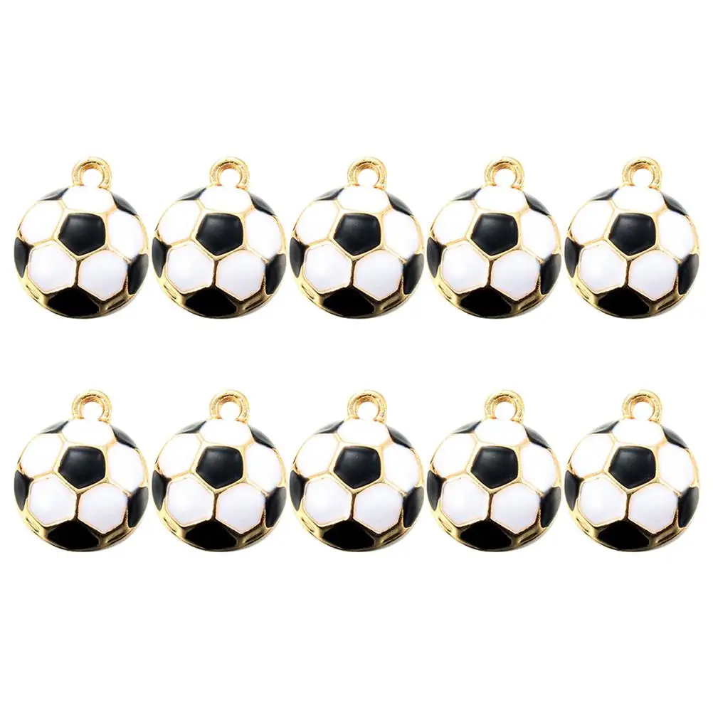

10 Pcs Soccer Charms DIY Pendant Accessories Metal Necklace Pendant Alloy Earrings Necklace Crafts Bright Color Jewelry