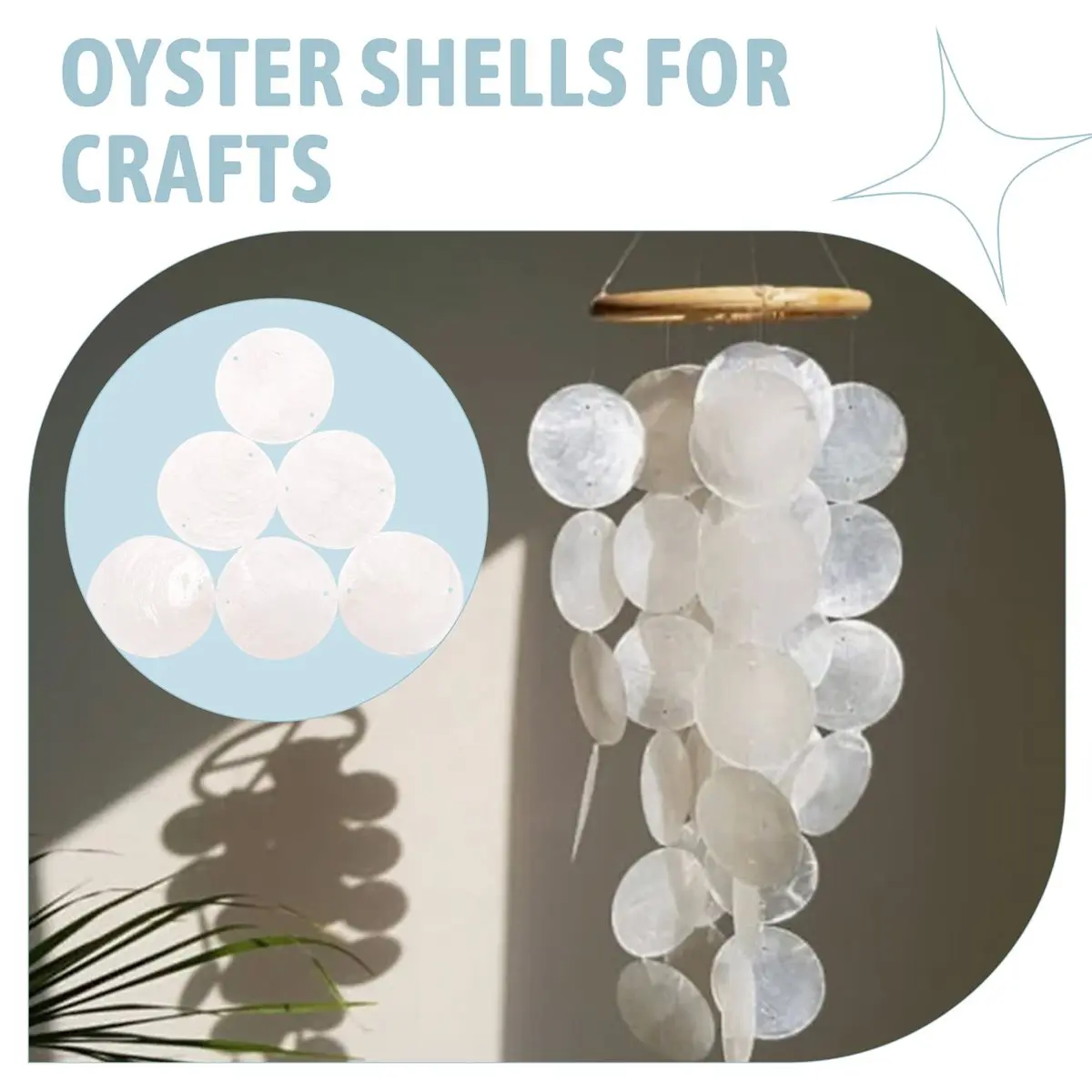 A56X 120 Pcs Round Natural Shells Capiz Sea Shells 2 Inch Oyster Shells for Crafting with 2 Holes Sea Shell Discs