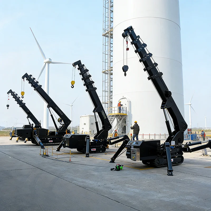 

Customized Heavy Duty Spider Crawler Crane 3T 5T 8T Hydraulic Mobile Crane For Building Maintenance Glass Installation Lifting