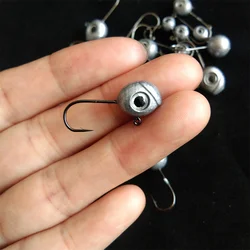 Swolfy 20pcs New Ajing Fishing Hooks With Eyes Jig Head Rockfish Lure Bait Fishing Accessories