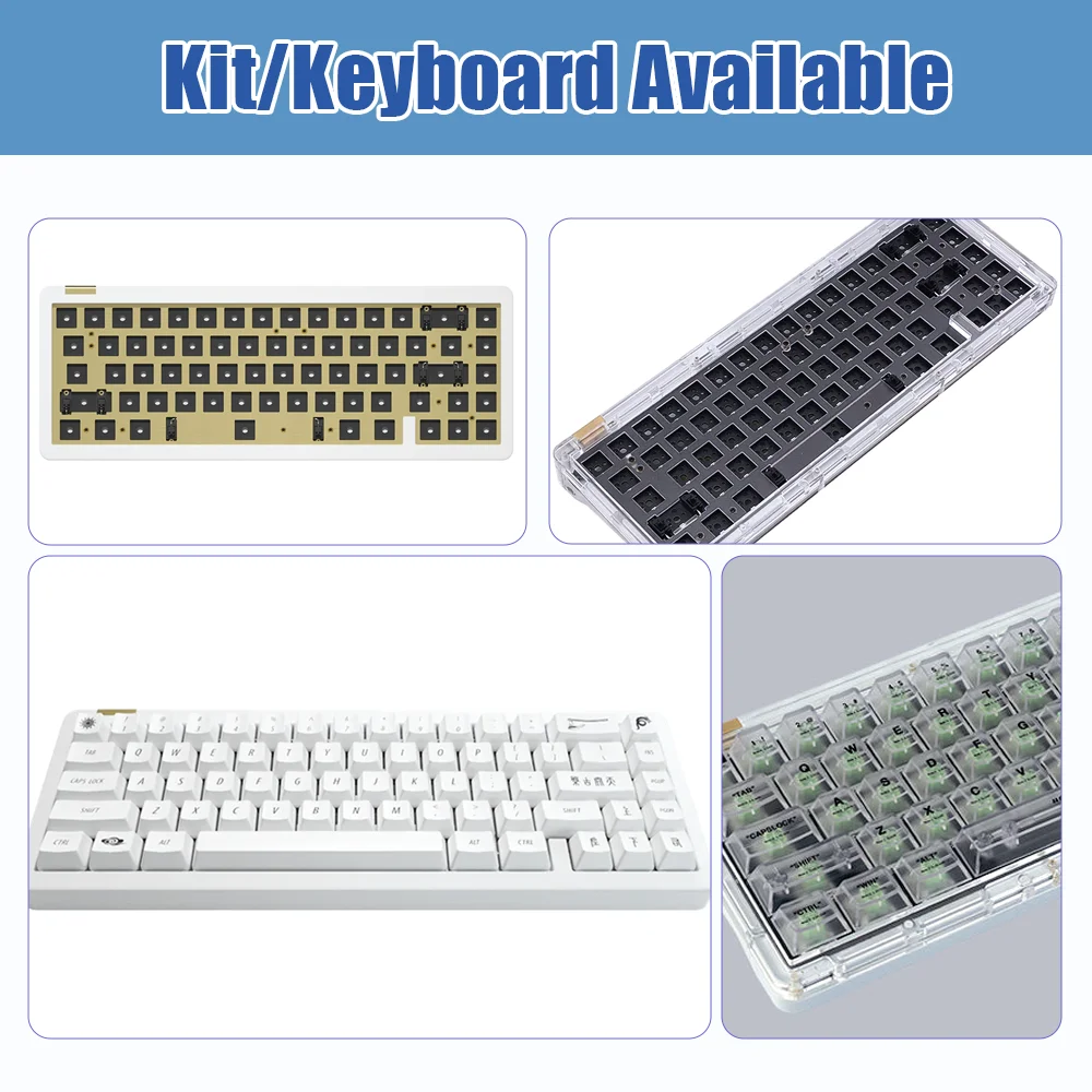 idobao 65% 67 Keys Mechanical Keyboard Barebone Kit Custom DIY Keyboard Gasket Mount Aluminum Crystal Case Keyboard Kit ID67 V3