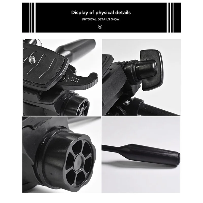 

ABZW 3D Camera Phone Tripod Tripod DSLR For Monopod 3/8" 1/4"Thread With Quick Release Plate