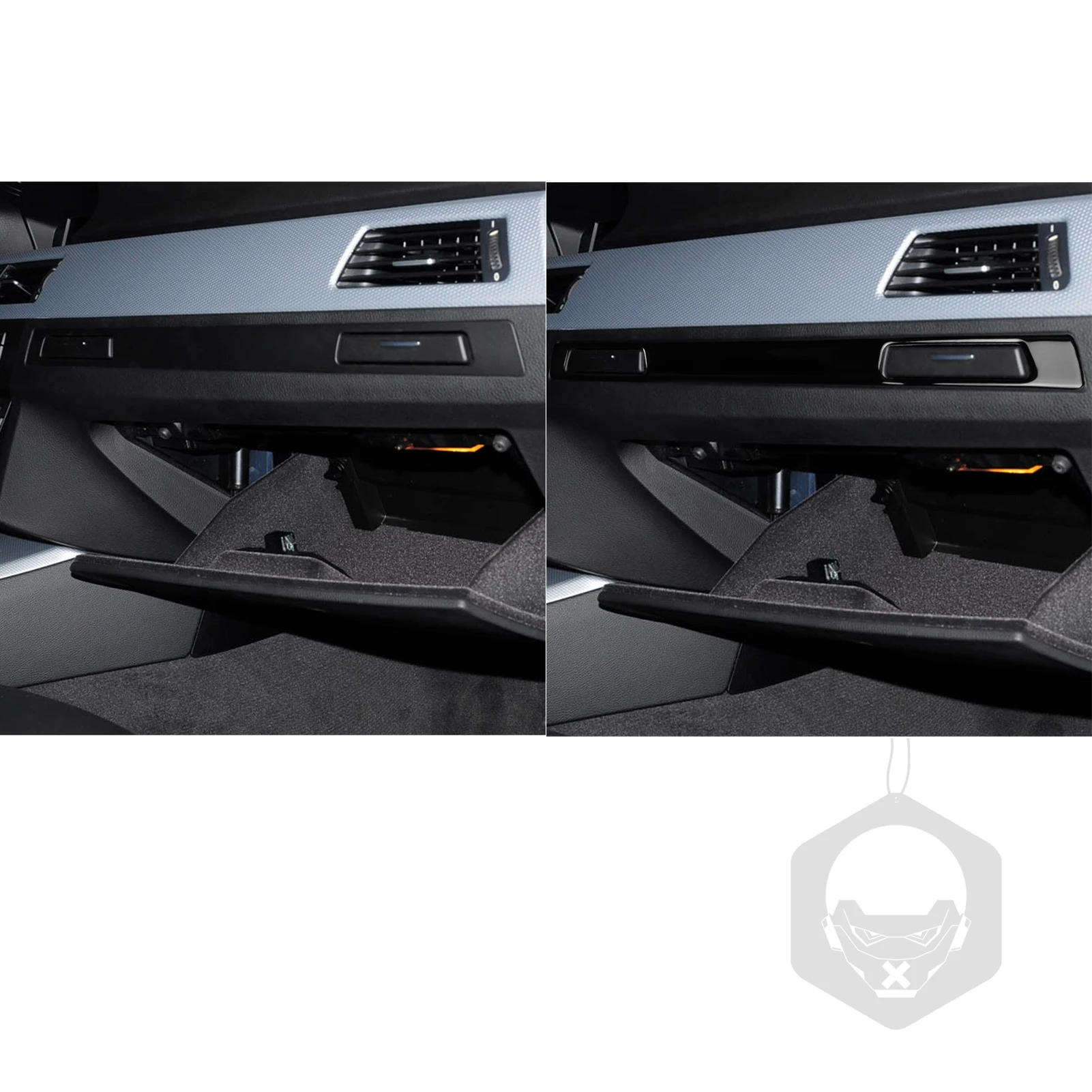 For BMW 3 Series E90 E92 E93 2005-2012 Piano Black Cup Holder Storage Box Strip Car Center Console Decor Sticker Accessories view 2